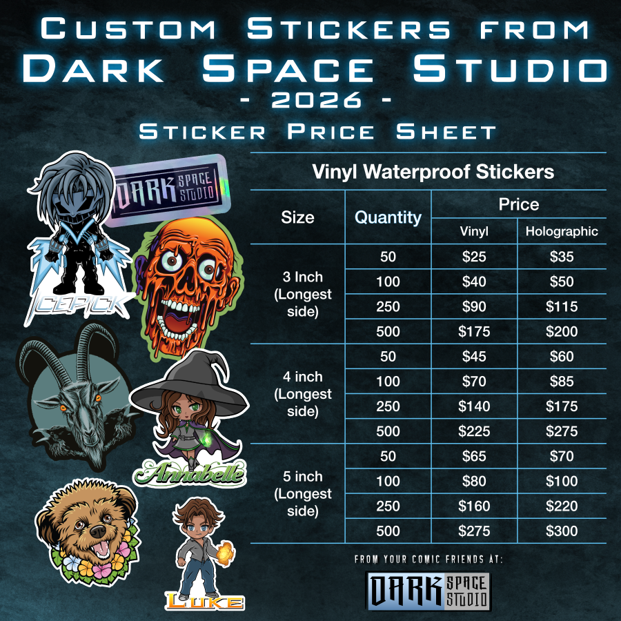 Dark Space Studio sticker price list for 2026